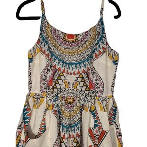 Sz 6 Women Signature by Robbie Bee Dress Boho Artsy Aztec Fit Flare Dress Midi
